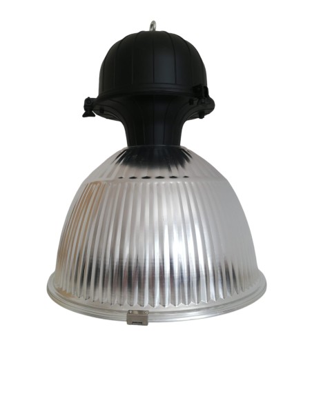 Komplett schwarzer E40-Industriereflektor (ohne/mit Strom)